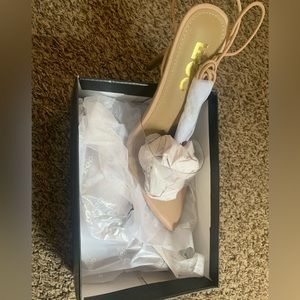 Tan/Clear Strap Heels